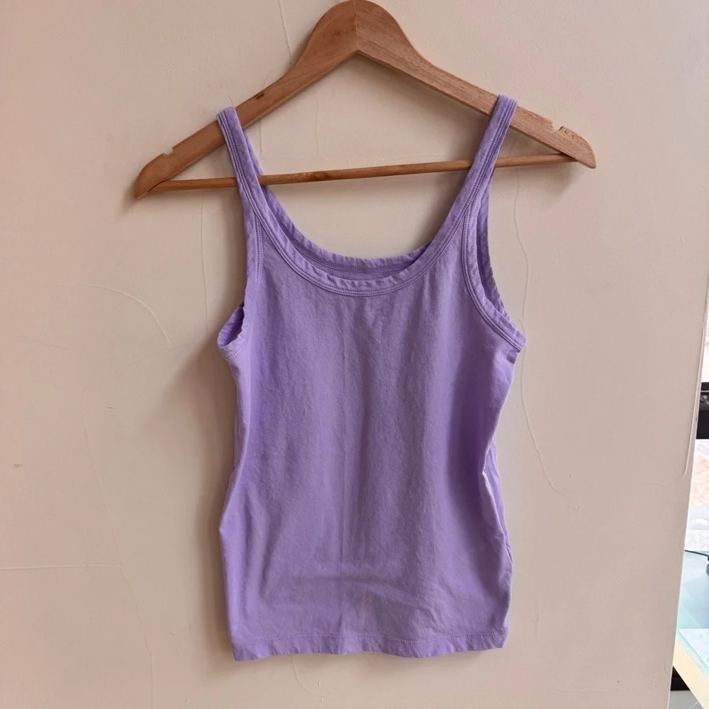 J Crew Feather Jersey Slim Fit Tank Top Primrose Purple Womens Size S